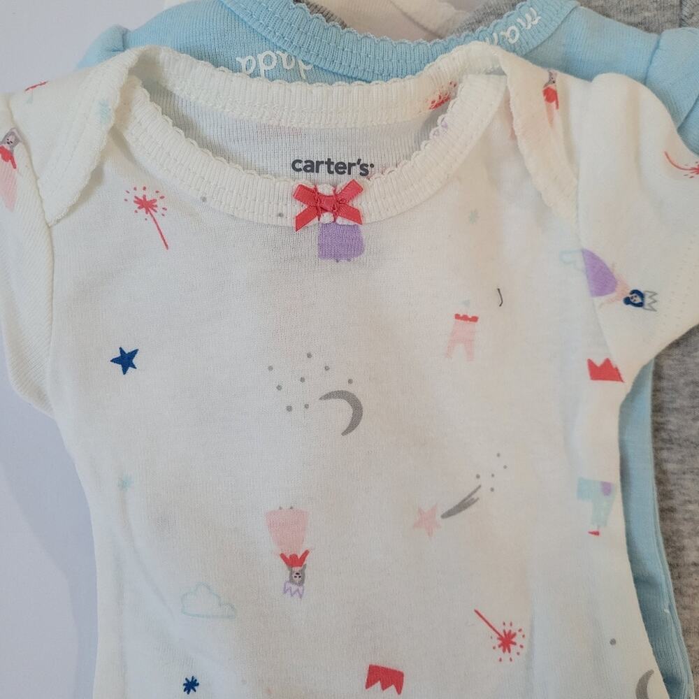 Carter's Baby Girl 5 Pack Princess Original Bodysuits Size 6 Months NWT - Picture 7 of 10